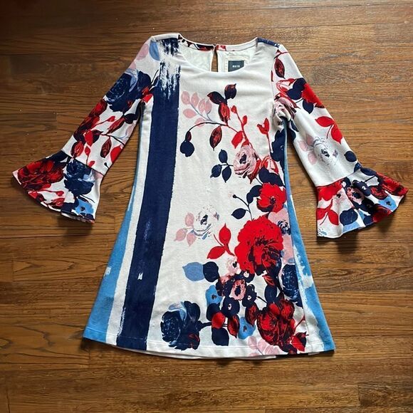 Anthropologie Dresses & Skirts - Anthropologie Maeve Anthousia Knit Floral Swing Sweater Dress